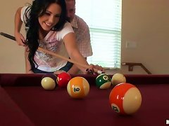 Free Porn Big Ass Brunette Girlfriend Gets Fucked Over A Pool Table